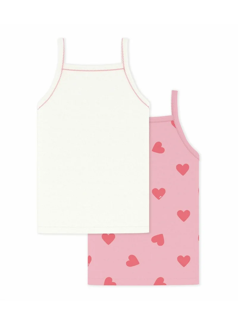 بيتي باتو Pack of children's heart print cotton tank tops